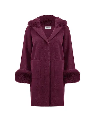 JOSEPH RIBKOFF | Manteau aspect fourrure | dunkelrot
